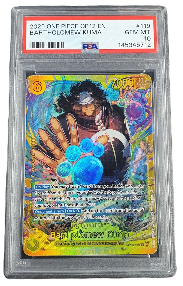 One Piece - Bartholomew Kuma - PSA 10 - Mega Cash Sydney