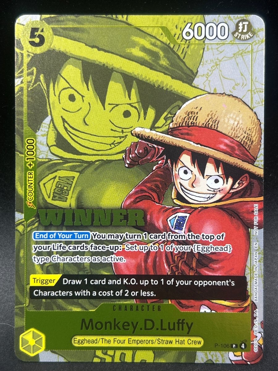One Piece - Monkey. D . Luffy Winner P-106 Promo - Mega Cash Sydney