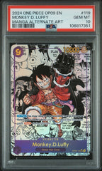 One Piece - PSA 10 Monkey. D. Luffy OP09-119 Manga - Mega Cash Sydney