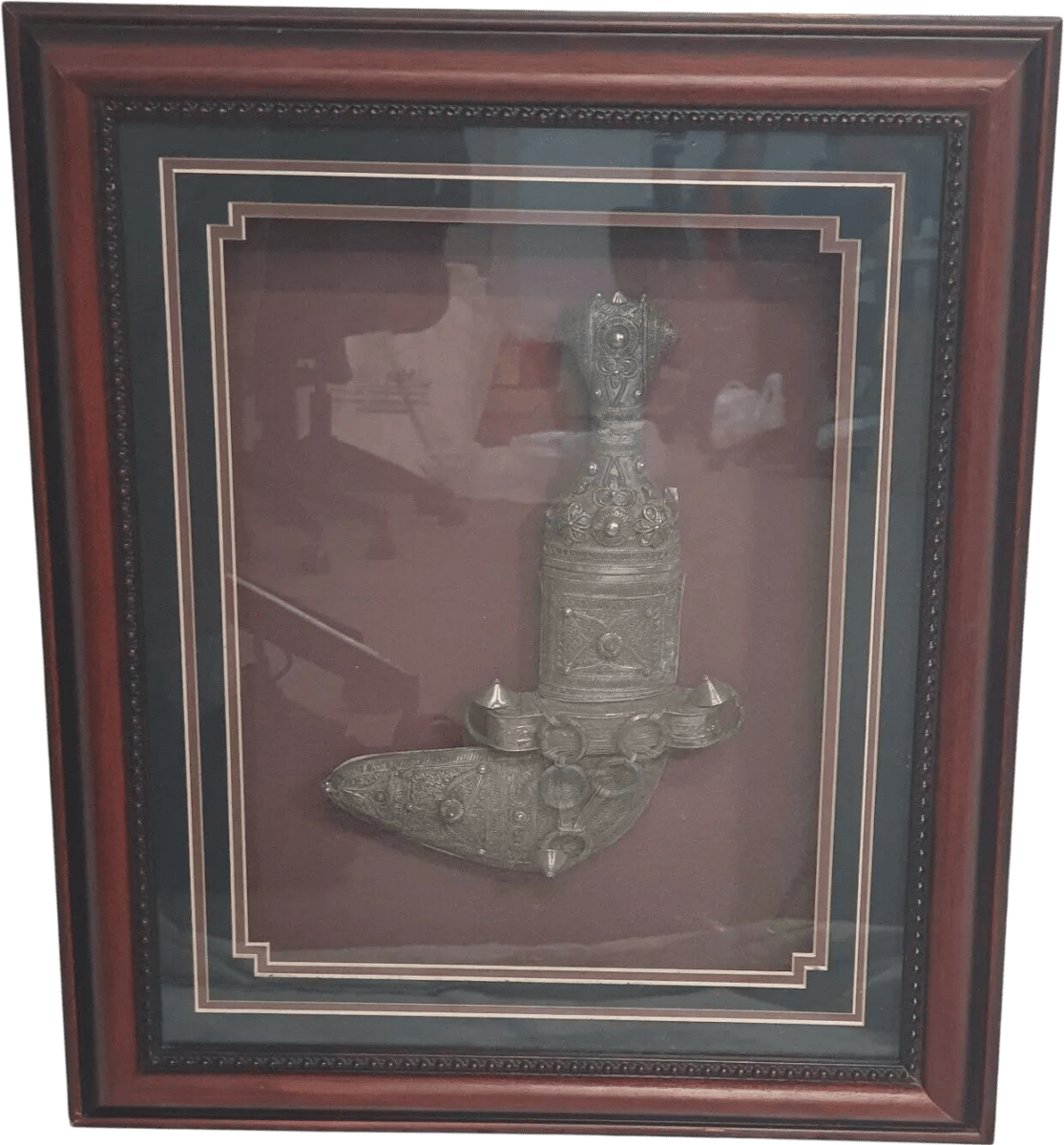 Original Omani Khanjar (Dagger) 570mm x 470mm - Framed - Mega Cash Sydney