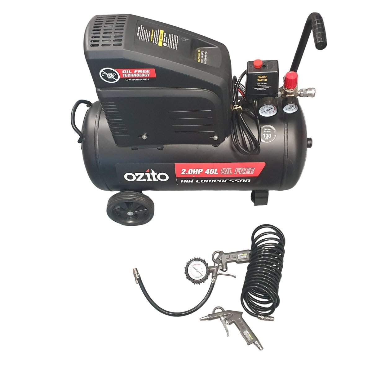 Ozito 40L 2.0HP Oil Free Air Compressor - ACP - 40258 - Mega Cash Sydney