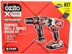 OZITO - Drill & Impact Driver Kit - PXCDIK-250 - Mega Cash Sydney