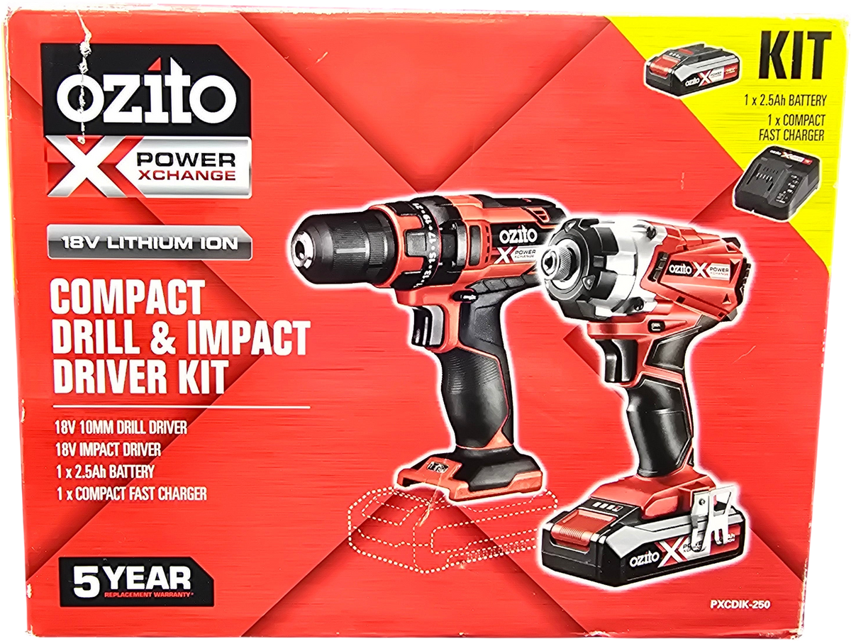 OZITO - Drill & Impact Driver Kit - PXCDIK-250