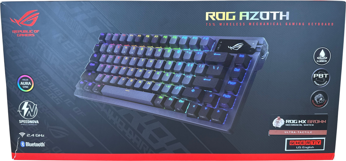 ASUS - ROG Azoth 75% Gunmetal Wireless Mechanical Keyboard - Brown Switch