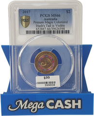2017 - $2 Possum Magic Colorized Hush's Tail is Visible - PCGS MS66