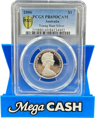 2006 PCGS PR69DCAM Young Bust Silver $1 Coin