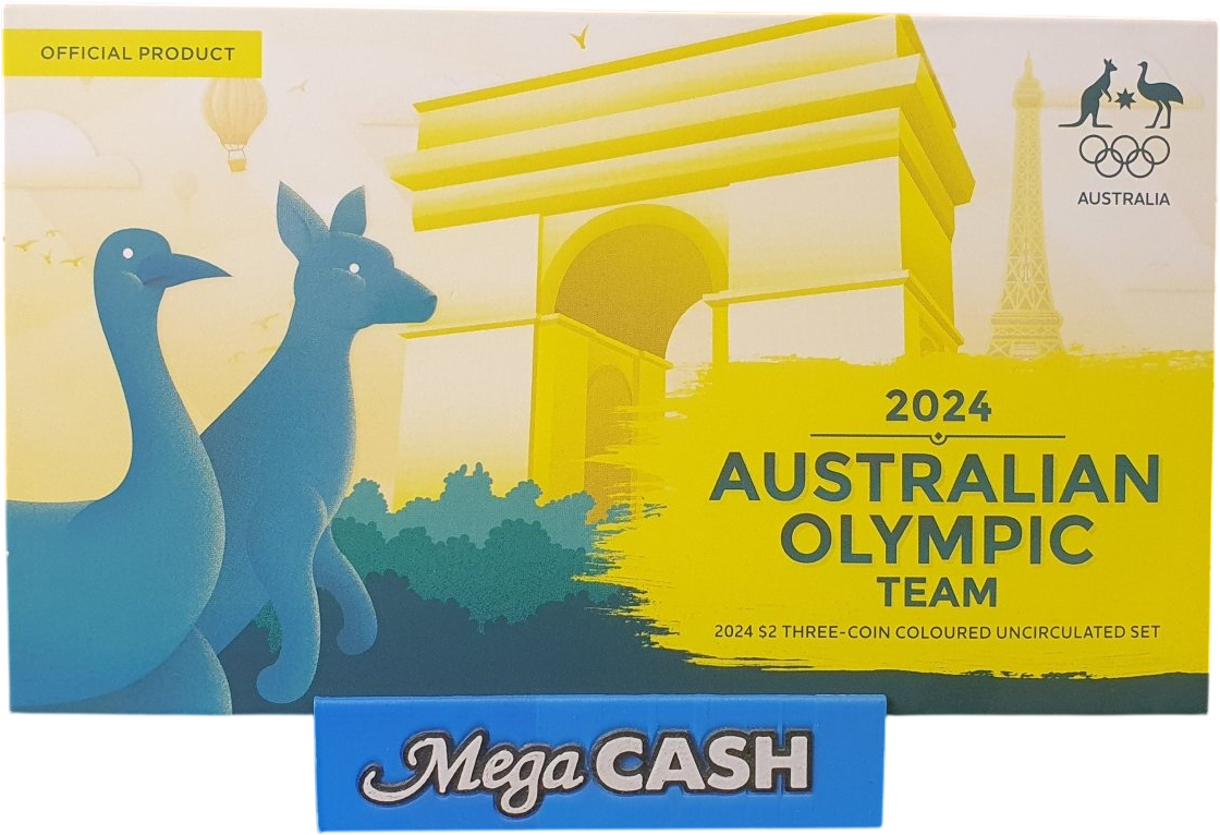 AUSTRALIA 2024 3 x $2 COLOURED COIN - AUSTRALIAN OLYMPIC TEAM - Mega Cash Sydney