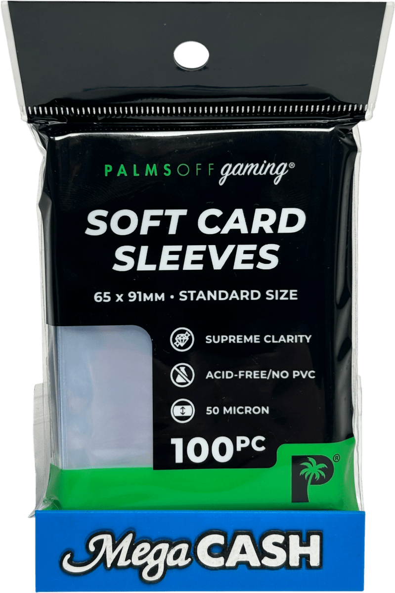 Palms Off Gaming Soft Card Sleeves (100 Pack) – Standard Size 65 x 91mm - Mega Cash Sydney