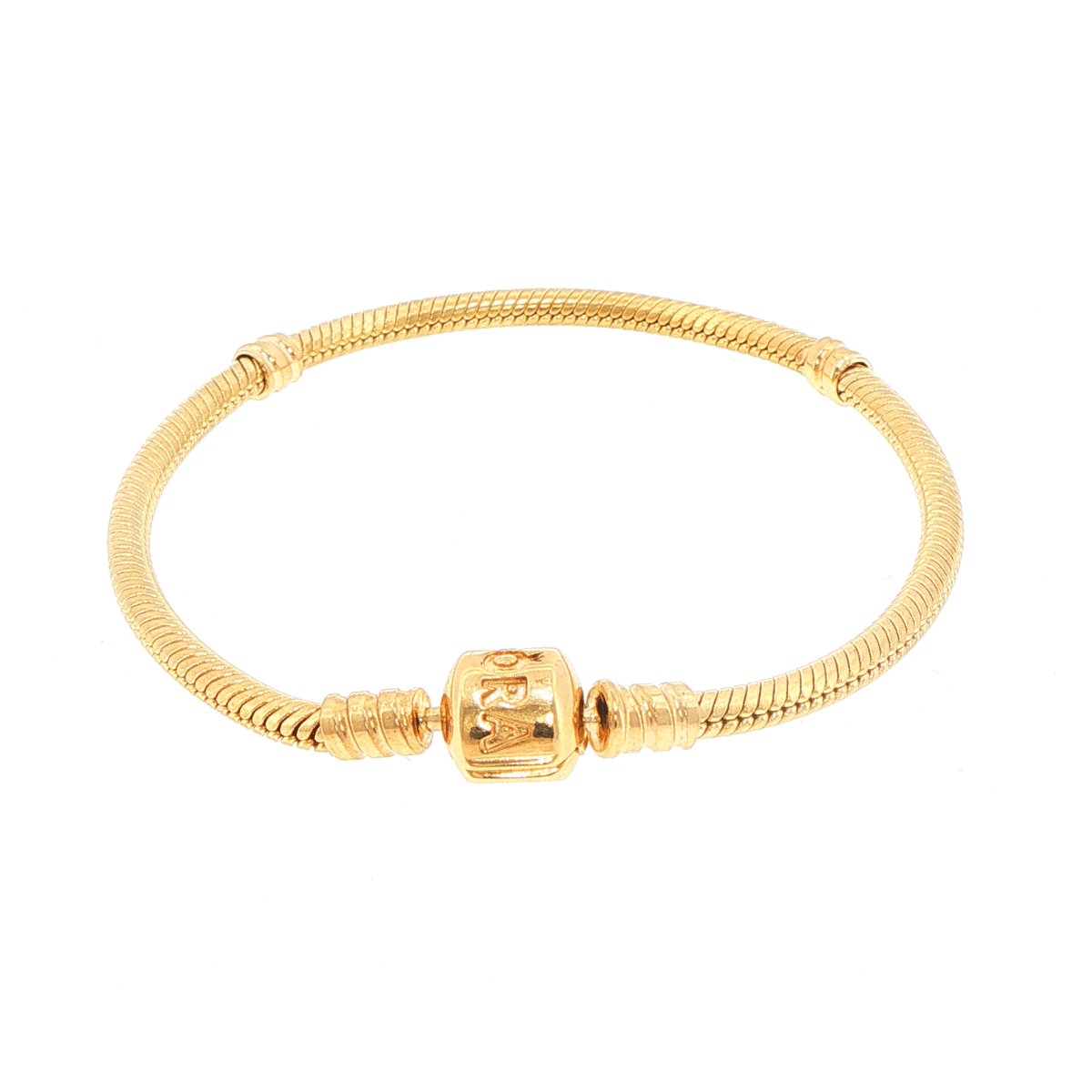 Pandora 14ct Yellow Gold Snake Chain Charm Bracelet - Mega Cash Sydney