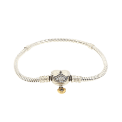 Pandora x Disney Princess Silver Snake Chain Charm Bracelet with Crystal Heart - Mega Cash Sydney
