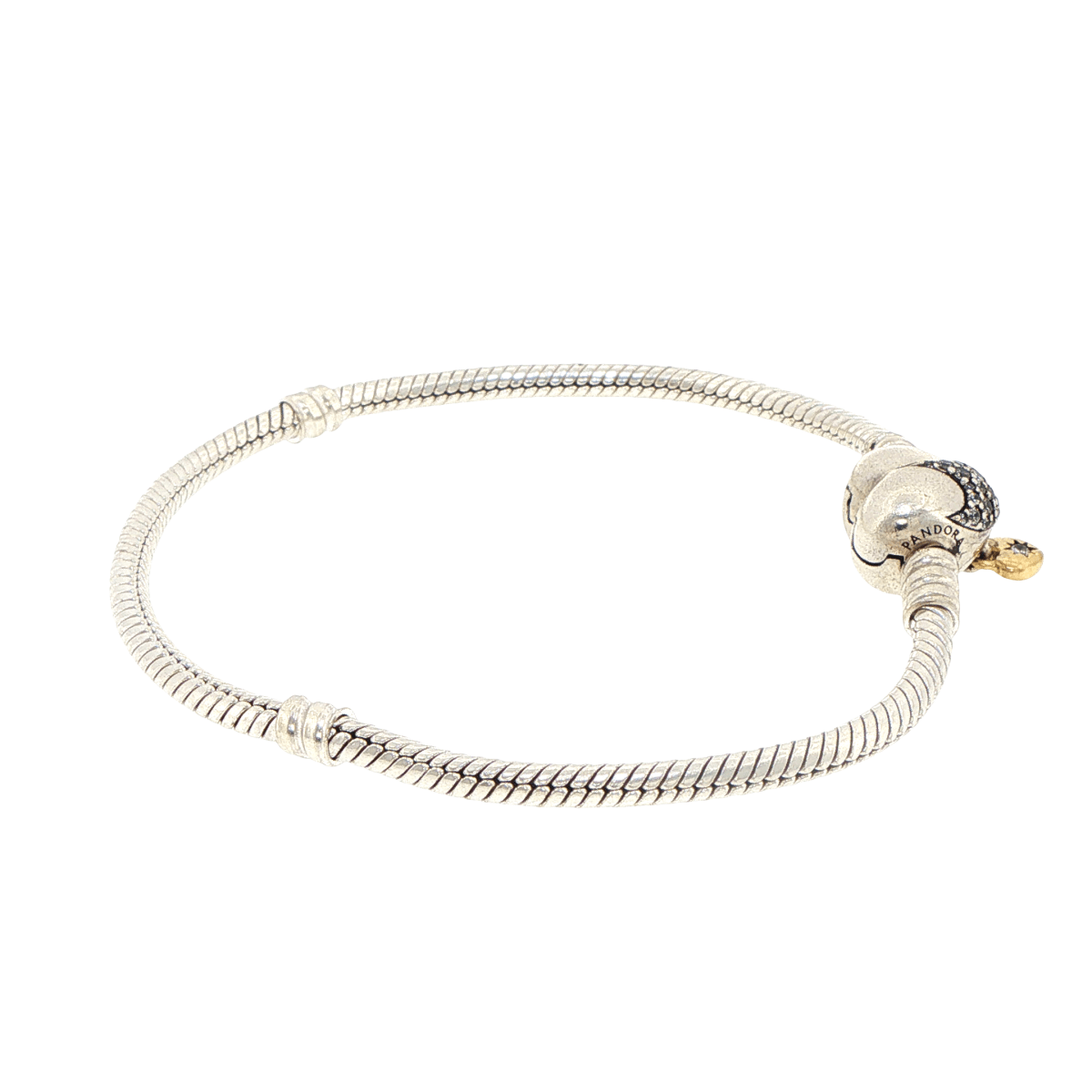 Pandora x Disney Princess Silver Snake Chain Charm Bracelet with Crystal Heart - Mega Cash Sydney