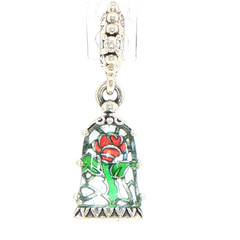 Panodra x Disney Beauty and the Beast Silver Enchanted Rose Charm 79004C01 - Mega Cash Sydney