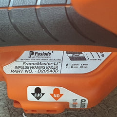 Paslode - Impulse Framemaster LI - B20543D - Tool Only - Like New Condition - Mega Cash Sydney