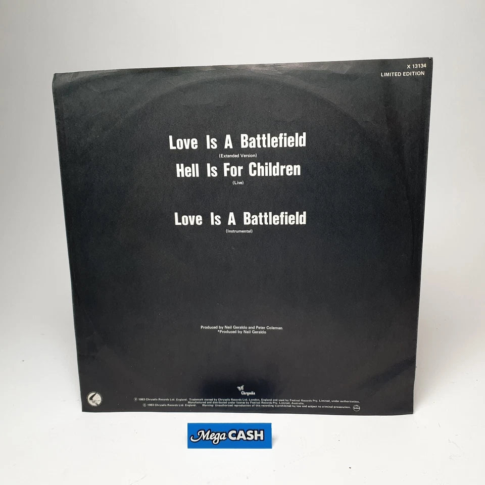 PAT BENATAR - "Love is a Battlefield" - SINGLE RECORD 12" - Chrysalis – X 13134 - Mega Cash Sydney