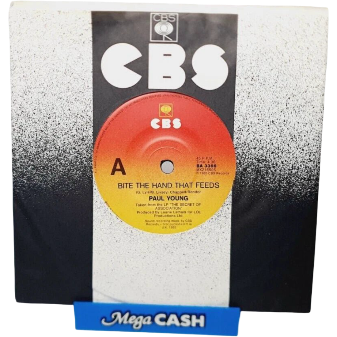 PAUL YOUNG - "Bite the Hand that Feeds" - RECORD - Vinyl 7" - RARE