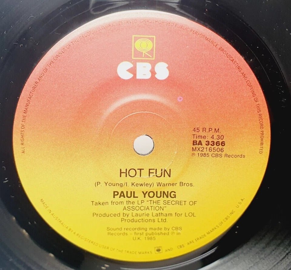 PAUL YOUNG - "Bite the Hand that Feeds" - RECORD - Vinyl 7" - RARE - Mega Cash Sydney