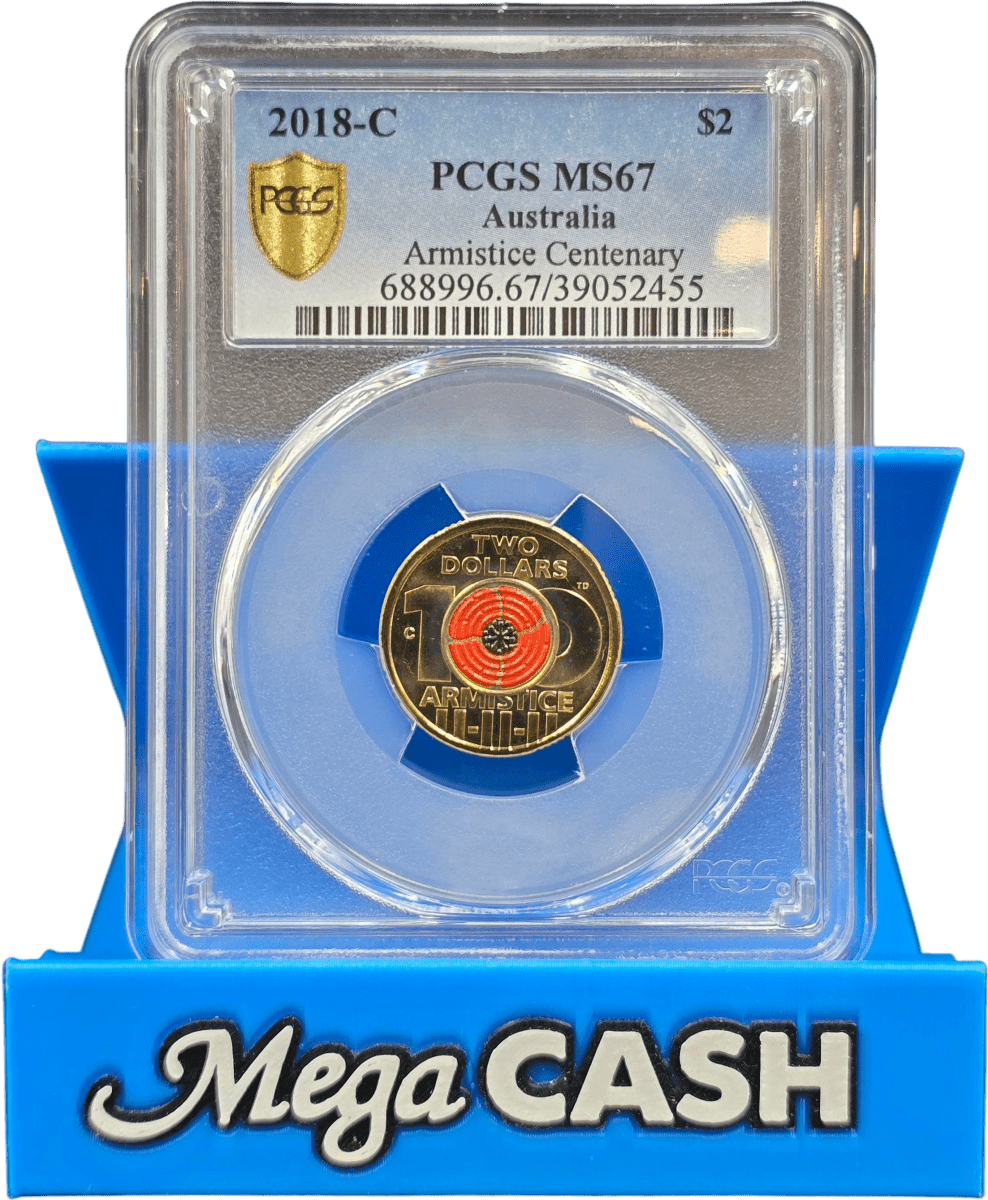PCGS MS67 - Armistice Centenary $2 Coin - Mega Cash Sydney