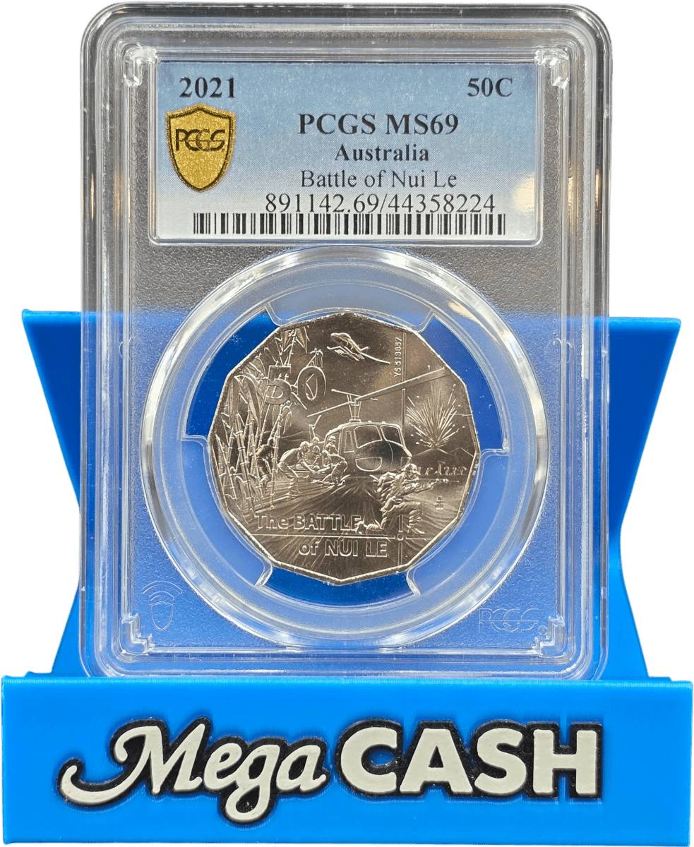 PCGS MS69 - 2021 Battle Of Nui Le 50c - Mega Cash Sydney