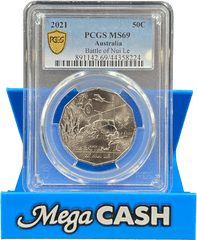PCGS MS69 - 2021 Battle Of Nui Le 50c - Mega Cash Sydney