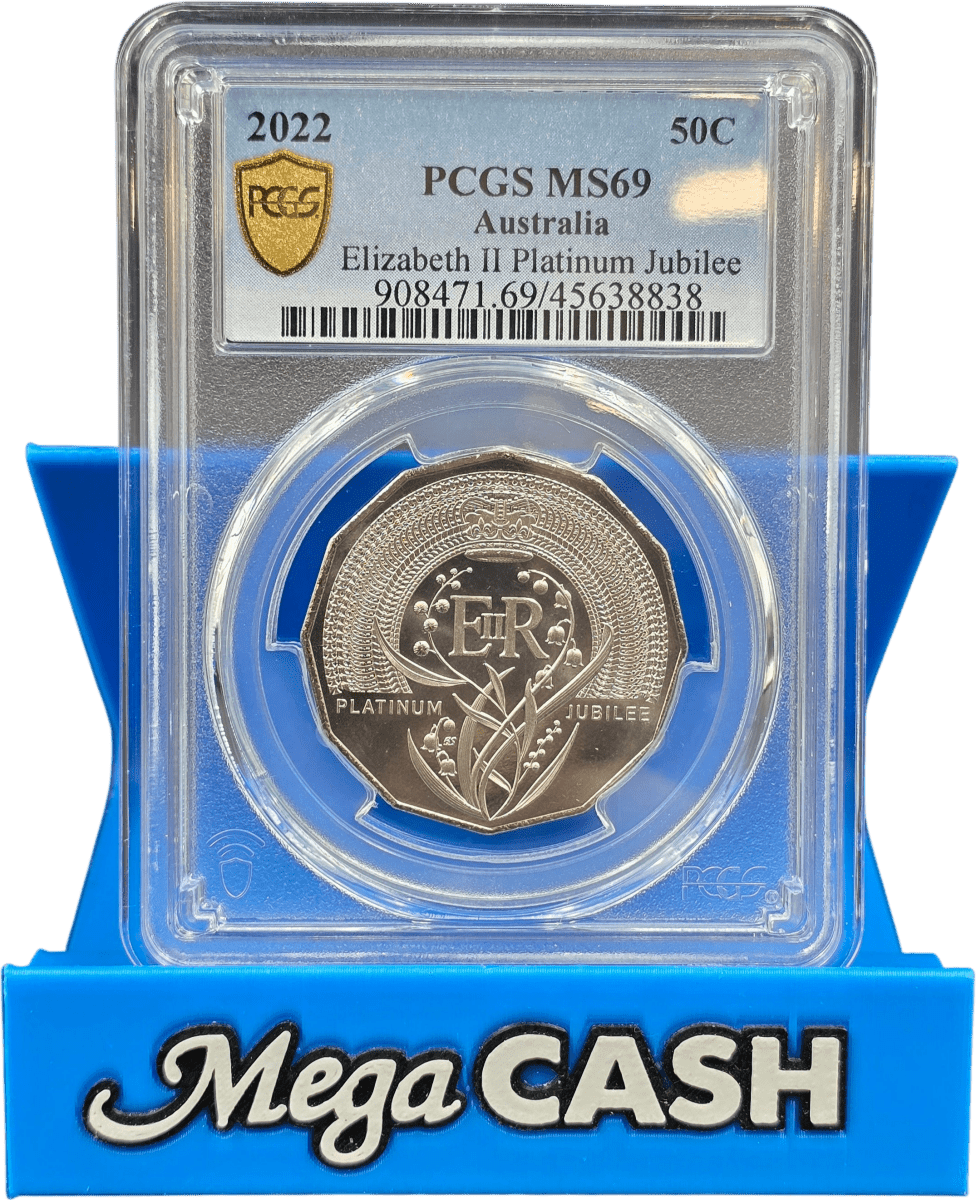 PCGS MS69 - 2022 Elizabeth II Platinum Jubilee 50c - Mega Cash Sydney