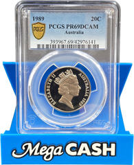 PCGS PR69DCAM - 1989 Australian 20c - Mega Cash Sydney