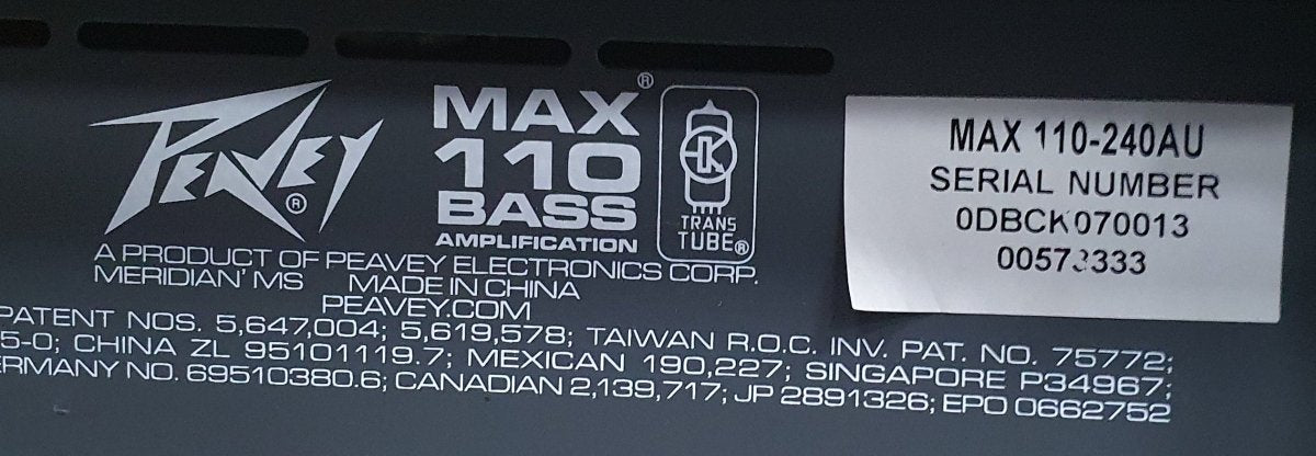 PEAVEY AMPLIFIER MAX 110 GUITAR BASS - Mega Cash Sydney