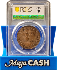 PGCS AU58 Graded 1862 - Gipps land Hardware 1d 1862. Port Albert & Sale Vic. - Mega Cash Sydney