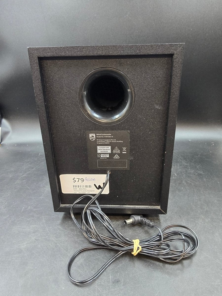 PHILIPS - Soundbar Speaker - 2.1 Channel wired Subwoofer - With Remote - TAB4308/79 - Mega Cash Sydney