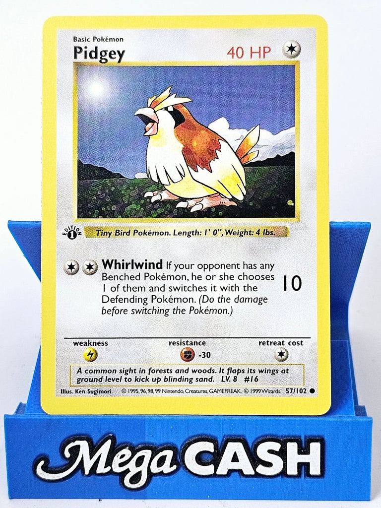 Pidgey 57/102 First 1st Edition Shadowless Base Set 1999 NM Pidgey 57/102 First 1st Edition Shadowless Base Set 1999 NM