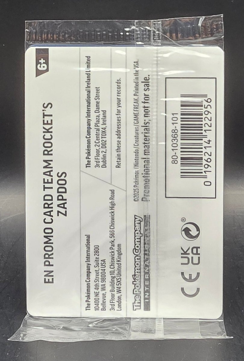 Pokémon - 070/182 - Team Rocket's Zapdos - Destined Rivals - EB Games Promo Sealed - Mega Cash Sydney