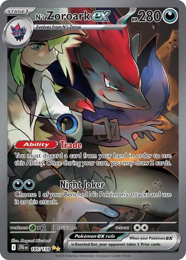 Pokémon 185/159 N's Zoroark ex (Special Illustration Rare), Journey Together - Mega Cash Sydney