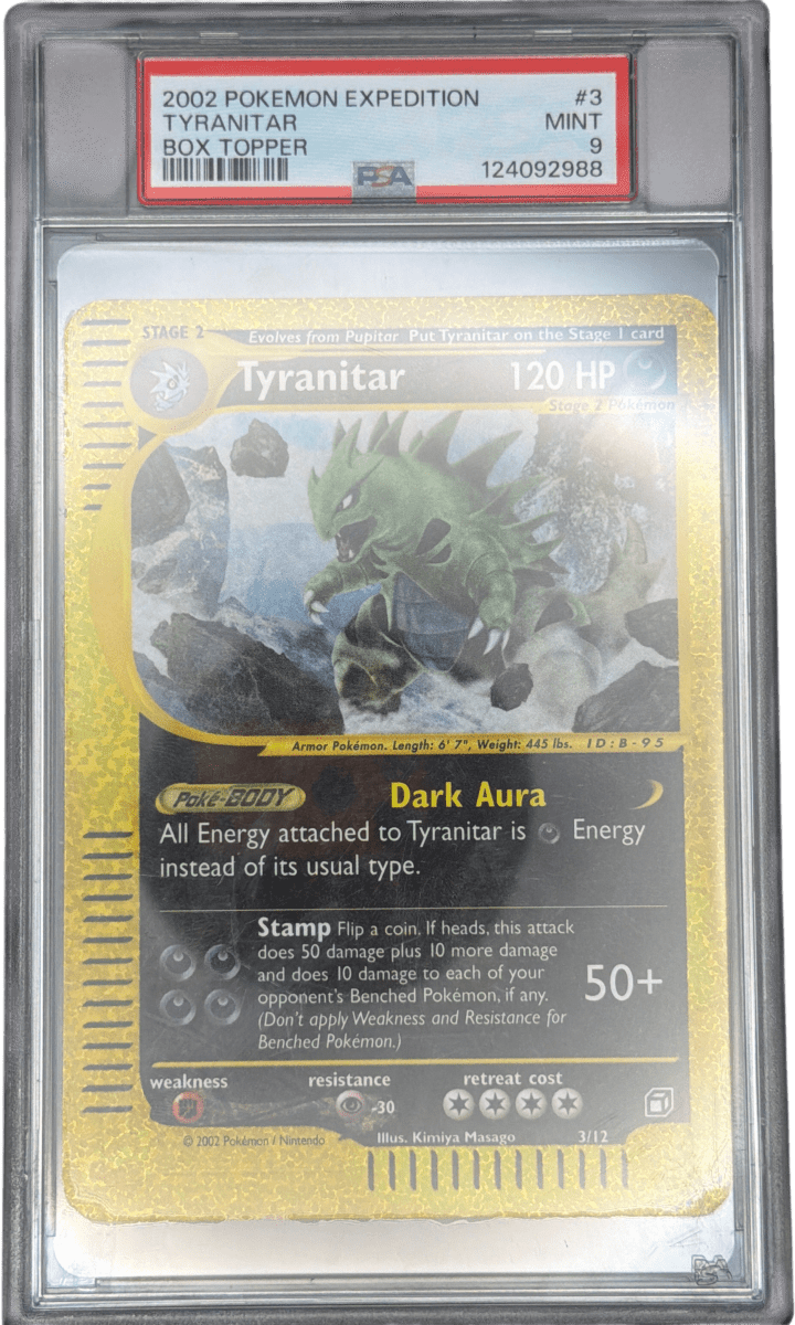 Pokemon 2002 Expedition Tyranitar box topper PSA 9 - Mega Cash Sydney