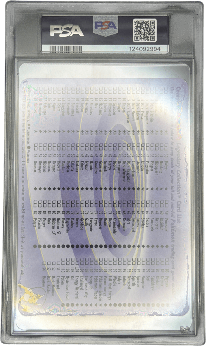 Pokemon 2002 Legendary Collection box topper PSA 7 - Mega Cash Sydney