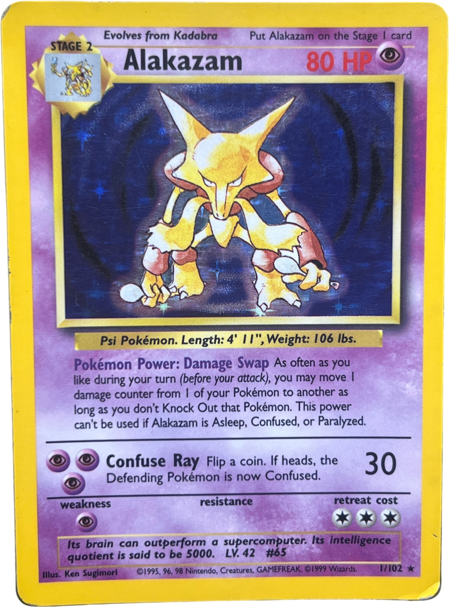 Pokémon - Alakazam 1/102 Holo - Base Set - Mega Cash Sydney