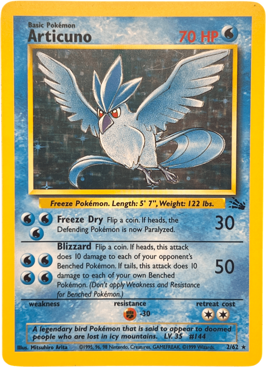 Pokemon - Articuno Holo - Fossil - 2/62 - Mega Cash Sydney