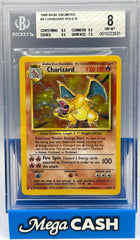 Pokémon - BGS 8 Charizard Holo 4/102 Base Set Unlimited - Mega Cash Sydney