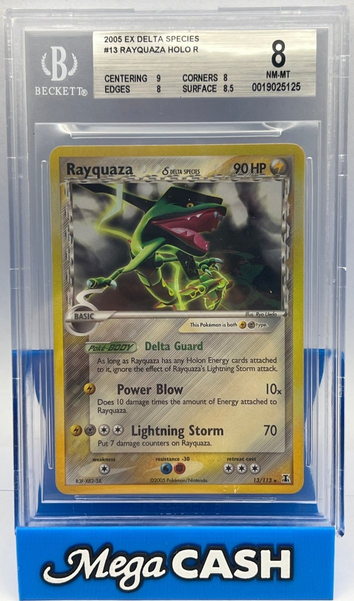 Pokémon - BGS 8 Rayquaza 13/113 Ex Delta Species - Mega Cash Sydney
