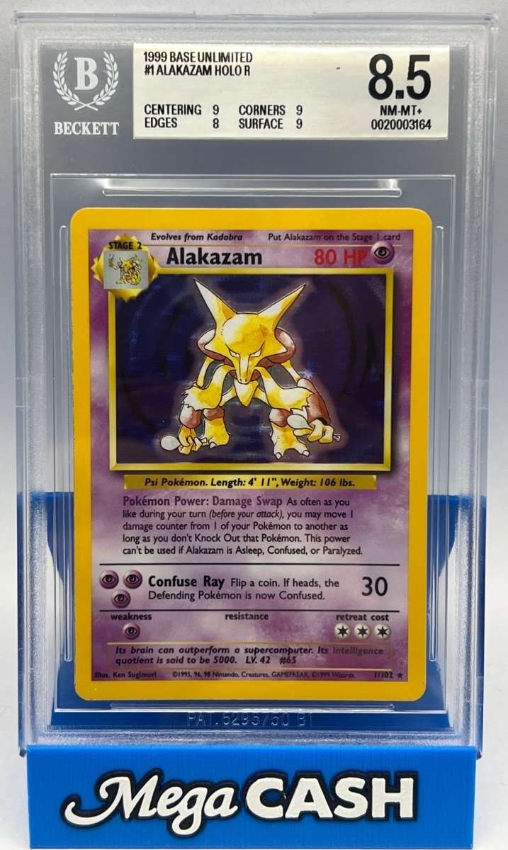 Pokémon - BGS 8.5 Alakazam Holo 1/102 Base Set Unlimited - Mega Cash Sydney