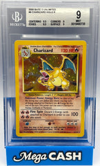 Pokémon - BGS 9 Charizard Holo 4/130 Base Set 2 - Mega Cash Sydney