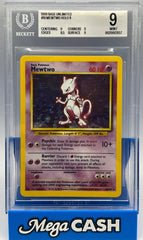 Pokémon - BGS 9 Mewtwo Holo 10/102 Base Set Unlimited - Mega Cash Sydney