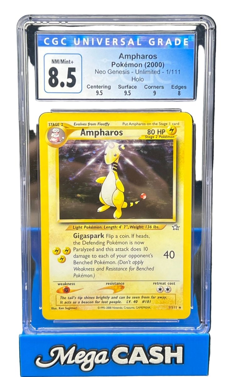 Pokémon - CGC 8.5 - Ampharos Holo - 1/111 Neo Genesis - Mega Cash Sydney