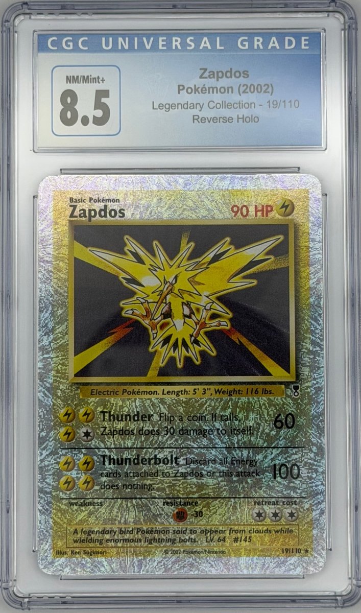 Pokemon CGC 8.5 Zapdos 19/110 Reverse Holo Legendary Collection - Mega Cash Sydney
