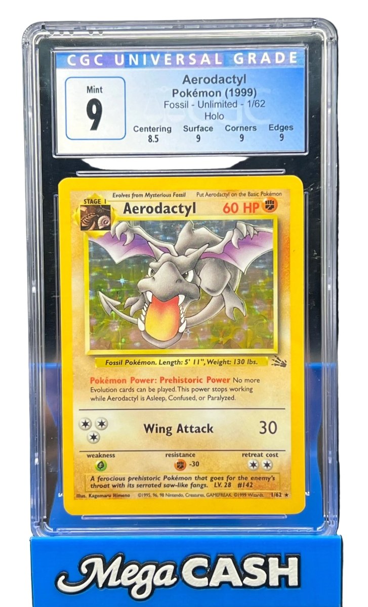 Pokémon - CGC 9 - Aerodactyl Holo - 1/62 Fossil - Mega Cash Sydney