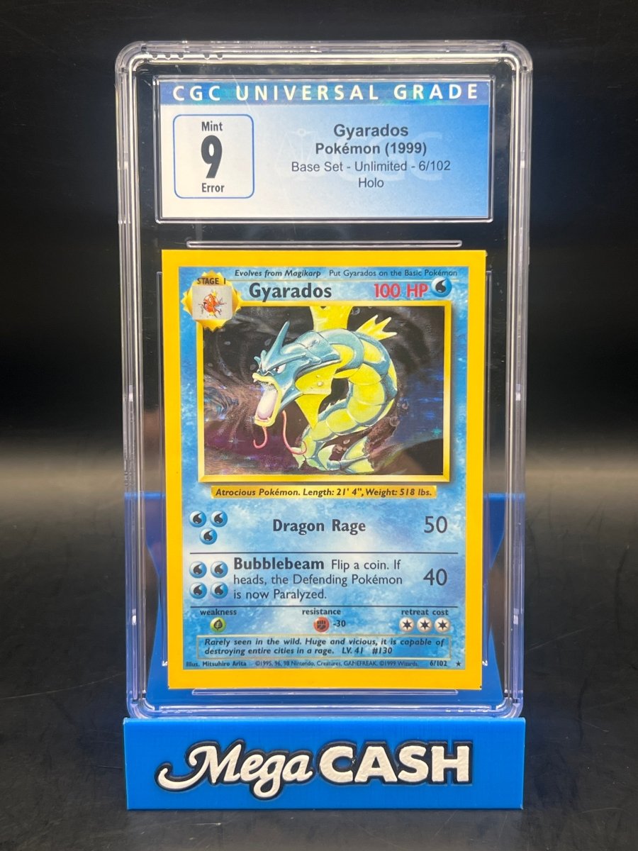 Pokémon - CGC 9 Gyarados 6/102 Square Cut Error ￼ - Mega Cash Sydney