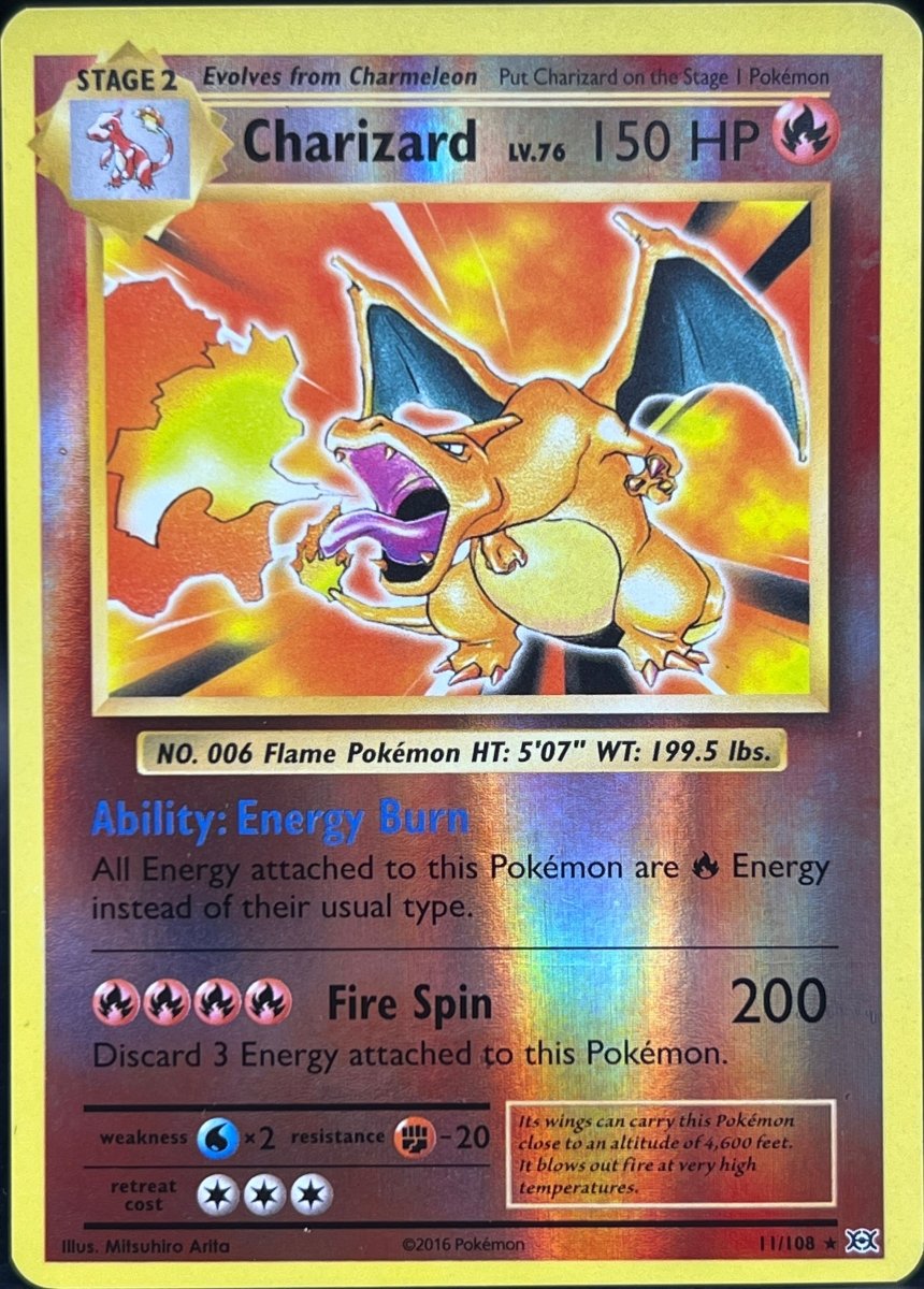 Pokémon - Charizard 11/108 Rev Holo XY Evolutions - Mega Cash Sydney
