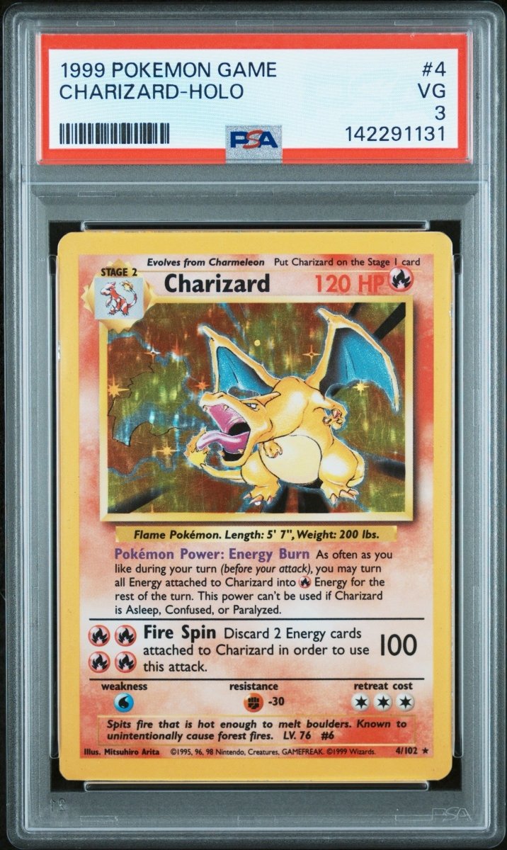 Pokemon- Charizard 4/102 PSA 3 - Mega Cash Sydney