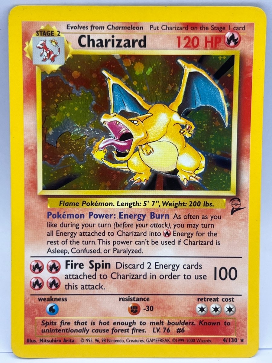 Pokémon - Charizard 4/130 Base Set 2 With Swirl - Mega Cash Sydney