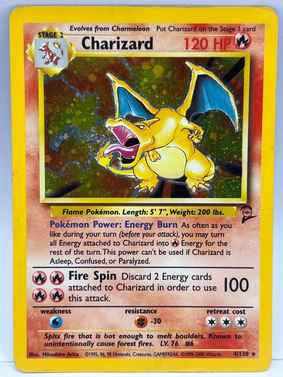 Pokémon - Charizard 4/130 Base Set 2 With Swirl - Mega Cash Sydney