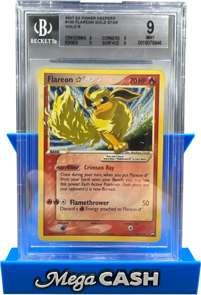 Pokemon - Flareon GOLD STAR 100/108 BGS 9 - Power Keepers - Mega Cash Sydney