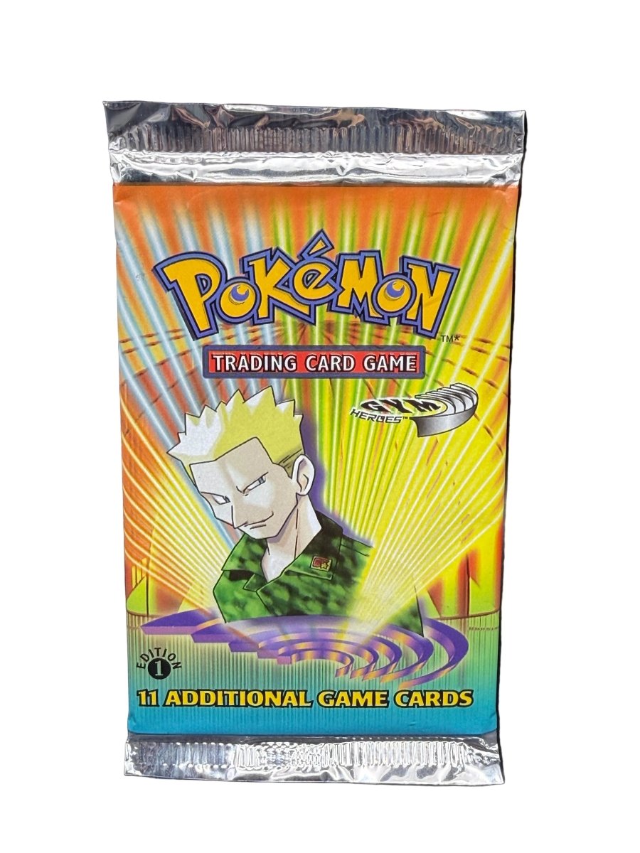 Pokémon - Gym Heroes 1st Edition Booster Pack (Lt. Surge Art) - Mega Cash Sydney